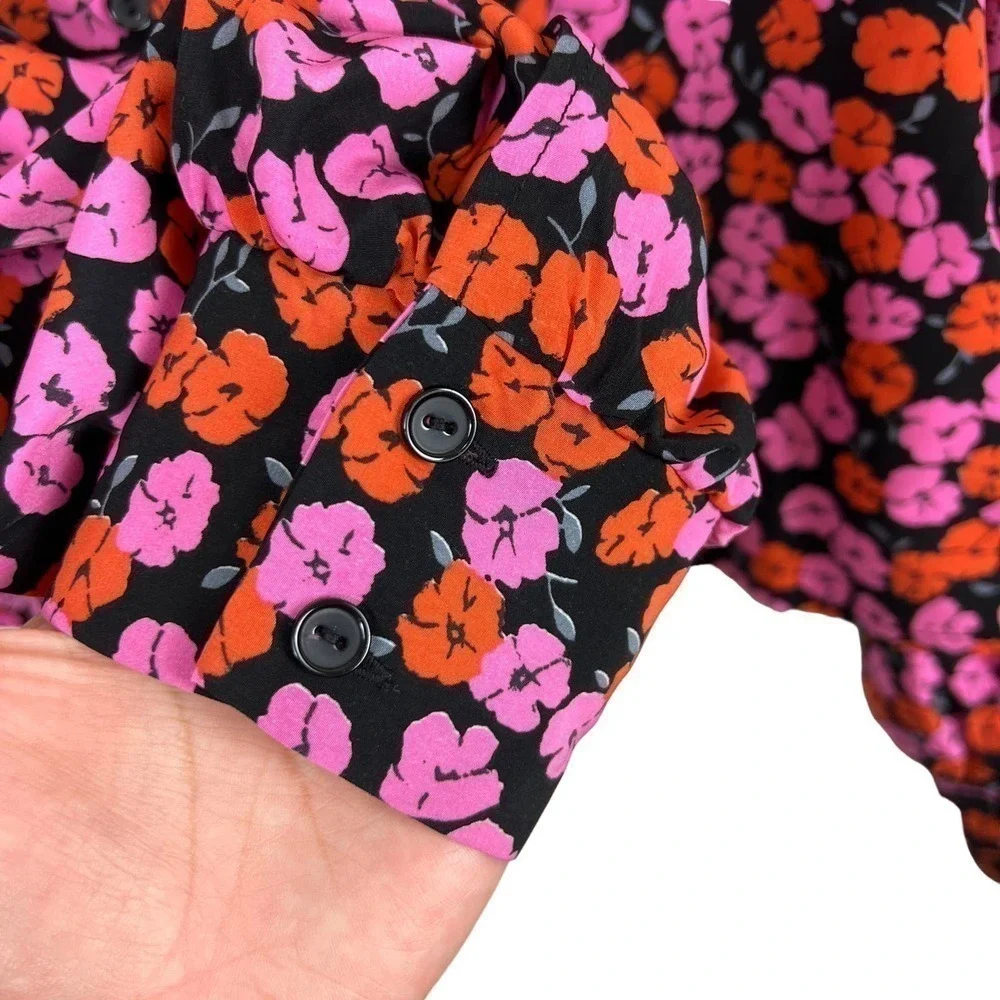 All in Favor Floral Print Blouse Size L